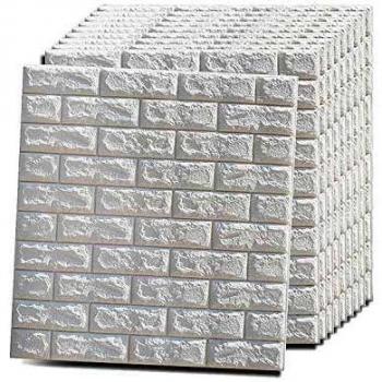 VASEN Papel Pintado Pared, 3D Paneles Pared Autoadhesivos, Papel Pintado Autoadhesivo Imitación Ladrillo, Papel Pared para Salón Cocina, 77 x 70cm