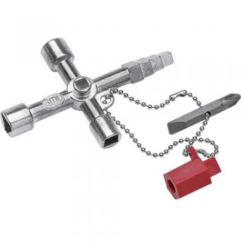 Llave para Armarios de Control y Contadores Knipex 00 11 04, Multifunción en Cruz