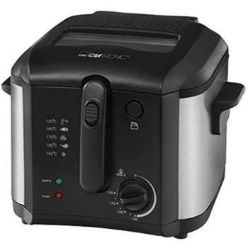 Clatronic FR 3649 - Freidora compacta de 2,5 litros, 1600 w, color negro y acero inoxidable