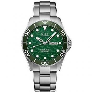 Mido Ocean Star 200C Men's Automatic Diver's Watch with Green Dial and Stainless Steel Case