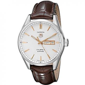 Tag Heuer Men 'S Quartz Watch with Black Dial Analogue Display Quartz Leather WAR201D. FC6291
