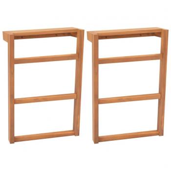 Toallero de madera maciza de teca - Pack de 2 unidades
