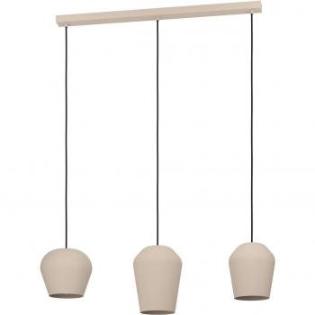 Lámpara colgante Cambaito de EGLO, 3 luces E27, color arena, diseño contemporáneo