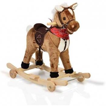 Caballo mecedora de felpa ChipperWJ302 sonido patines y ruedas plegables
