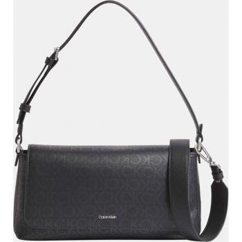 Calvin Klein CK Must Black Polyester Handbag, Shoulder Bag for Women, Size: ONE Size, with Removable Strap, Dimensions: 26.5 cm