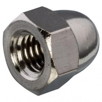Tuerca con capuchón M10 DIN 1587 - Tuerca hexagonal de acero, acabado galvanizado, diámetro nominal M10, altura del capuchón 12 mm, resistencia a la tracción de 8.8, uso