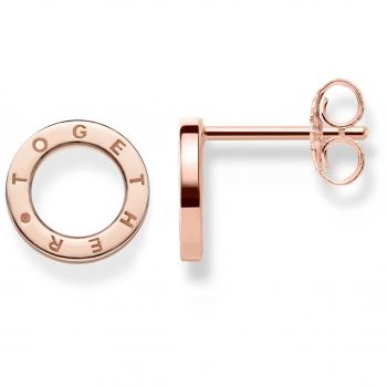 Pendientes Círculos Together de Plata 925 Bañados en Oro Rosa de 18k