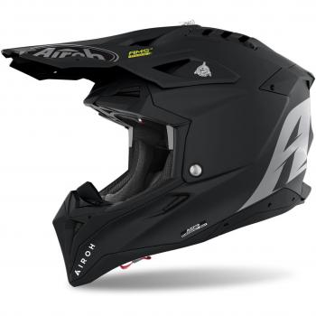 Airoh Aviator 3 Casco de Cross Negro - Motocross, tamaño S, diseño aerodinámico, sistema de ventilación avanzado, interior desmontable y lavable, visera ajustable, fabricado en materiales ligeros