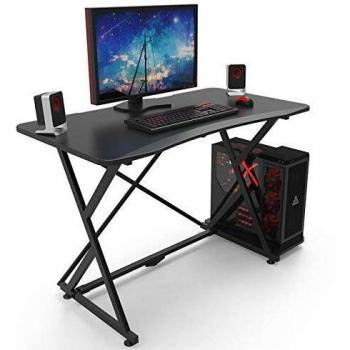 Escritorio Gaming Ergonomico 110 cm Negro con Borde Ergonómico para PC