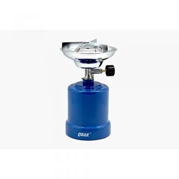 Hornillo Portátil de Gas Butano con Bombona Incluida y Plato para Vientos - Kit de Supervivencia Camping 190g