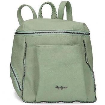 Pepe Jeans Braid Bolso Mochila Verde 27x35x14 cms Piel Sintética