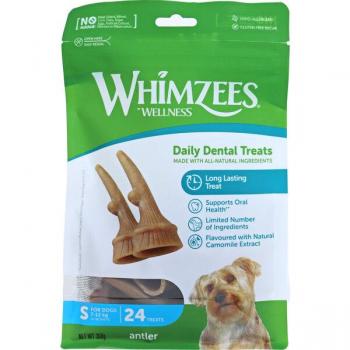 Whimzees Snacks Dentales Astas para perros pequeños - 0.36 KG, Pack ahorro de 48 barritas