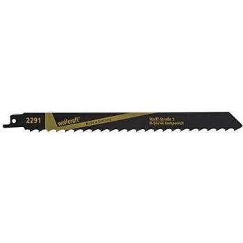 Wolfcraft 2291000 Hojas de Sierra de Sable CV/Vigas de Madera, árboles/Cortes rápidos y Muy bastos Pack 2, 205mm, Set de 2 Piezas