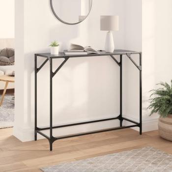 Mesa consola de vidrio negro y acero 98x35x81 cm Vidaxl Negro
