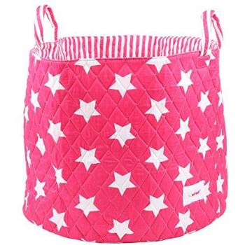 Minene Cesta de Tela Estrellas Fucsia