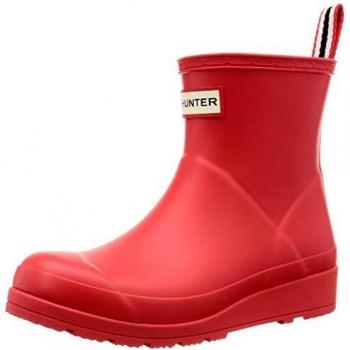 Hunter Women's Play Short Red Wellington Boots - Size 7, Red
