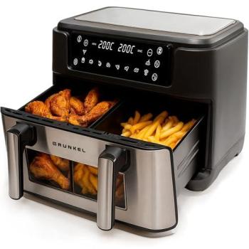 Freidora de Aire Grunkel Dualflexifryer 10L 2800W Doble Depósito Ajustable con 10 Programas