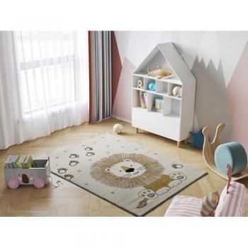 Alfombra Infantil Estilo León en Blanco - ATTICGO 120x170 cm