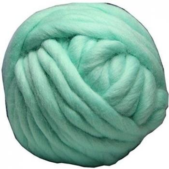 floraknit 8.8oz (0,55 kg) 100% Merino lana super chunky - Ovillo para tejer (con lana voluminoso hilo itinerantes de fieltro (para tejer, crocheting, haciendo alfombra manta y manualidades ICEGREEN