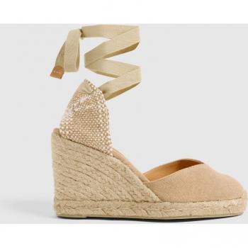Alpargatas de cuña Chiara en algodón beige