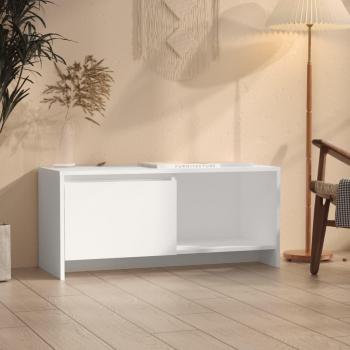 Mueble para TV de madera contrachapada 90x35x40 cm, color blanco, ideal para salón y televisor