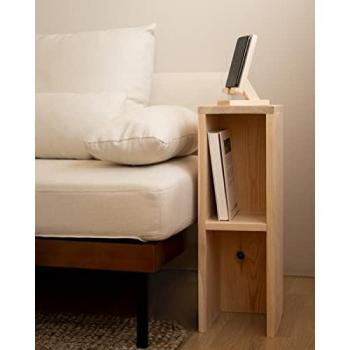 DECOWOOD - Pack de 2 mesitas de noche o auxiliares de madera maciza natural en varios acabados, medidas 20x60cm, hechas a mano en España