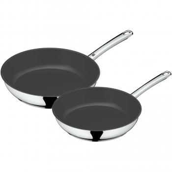 Set de Sartenes WMF Devil, 2 piezas, 24 y 28 cm, Acero Inoxidable Cromargan® con Recubrimiento Cerámico, apto para Inducción