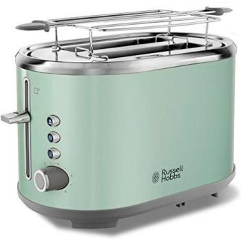 Russell Hobbs Tostadora Bubble - 2 Ranuras Anchas, para 2 Rebanadas, Acero Inoxidable, Verde Pastel - 25080-56