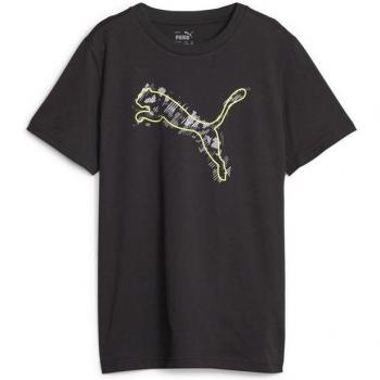 Camiseta Infantil Puma Active Sports Graphic Negra de Manga Corta
