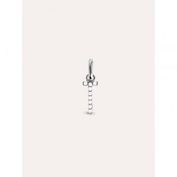 Charm Singularu Letter Spark Letra T - Colgante Inicial de Plata con Baño de Rodio