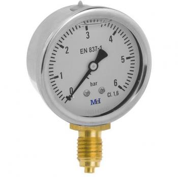 Mei 6053141400 Manómetro con glicerina, Vertical, 63 mm