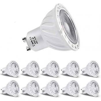 ZIKEY 6W GU10 Bombilla LED, Luz Blanco Calido 3000K, Equivalente a 60W Lámparas Halógenas, 600lm, No regulable - Paquete de 10