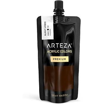 ARTEZA Pintura acrílica | Color Marrón Rojizo | Bolsa individual de 120 mililitros | Pinturas acrílicas para lienzos