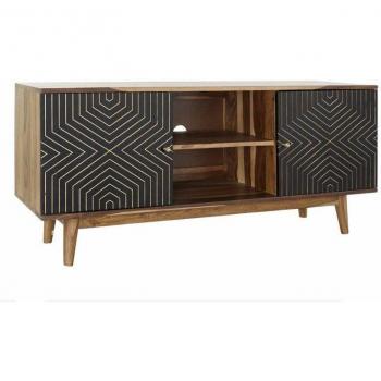 Mueble de TV DKD Home Decor Negro Natural Madera 130 x 40 x 57 cm
