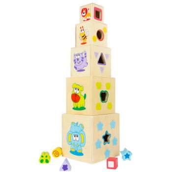 WOOMAX Juguete, colores parchís, 10 cubos
