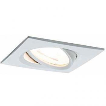 Foco empotrado cuadrado Nova, GU10, 6.5 W, 2700 K, orientable y regulable en blanco