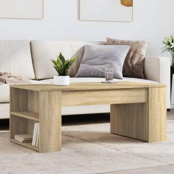 Mesa de centro Sonoma de roble 102x55x42 cm madera multicapa y de ingeniería, color marrón