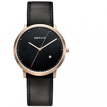 Unisex Bering Classic Leather Strap Watch