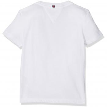 Tommy Hilfiger Ame Iconic Flag Cn Tee S/S, Camiseta para Niños, Blanco