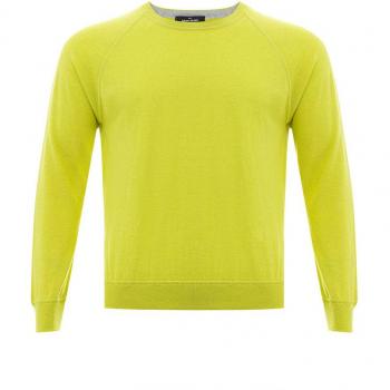 Gran Sasso Radiant Yellow Italian Cotton Sweater - IT50 | L