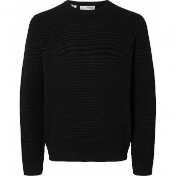 Suéter de punto negro Selected Ross, modelo SLHROSS, cuello redondo, talla S