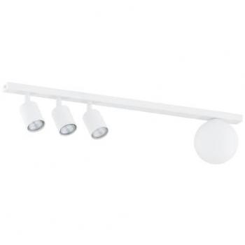 Lámpara de Techo Baster EPIKASA, Acero con recubrimiento de polvo y Vidrio, Color Negro y Blanco, Dimensiones 70x17x14 cm