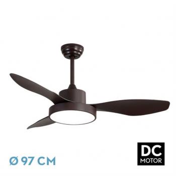 Ventilador de Techo Hayate 24W Marrón con Luz Fabrilamp