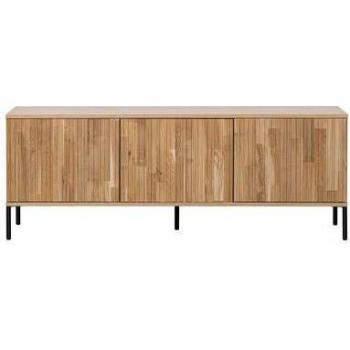 Mueble de TV WOOOD New Gravure 150cm de Madera de Roble Natural con Puertas Gráficas y Amplio Almacenamiento