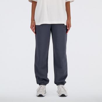 Pantalón largo de mujer New Balance Iconic Collegiate Brushed Back Fleece Jogger gris oscuro - XS