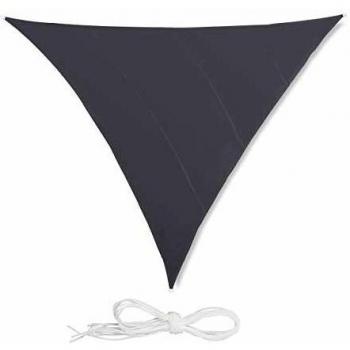 Toldo Vela Triangular Impermeable con Protección Rayos UV y Cuerdas para Tensar 5x5x5m Gris - Relaxdays