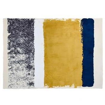 Alfombra Camden - Poliéster - 200 x 290 cm - Mostaza, Azul Marino, Gris