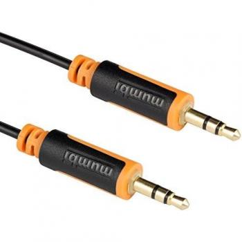 mumbi 0.30m Cable de audio jack - conector jack 3,5 mm a conector jack 3,5 mm conector con conectores chapados en oro