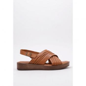 Sandra Fontán LAAMU Sandalia Plana mujer Camel 37