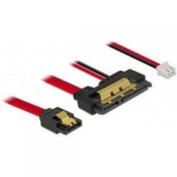 Cable SATA 6 Gb/s de 0,2 m con conector hembra y alimentación de 2 pines, color negro